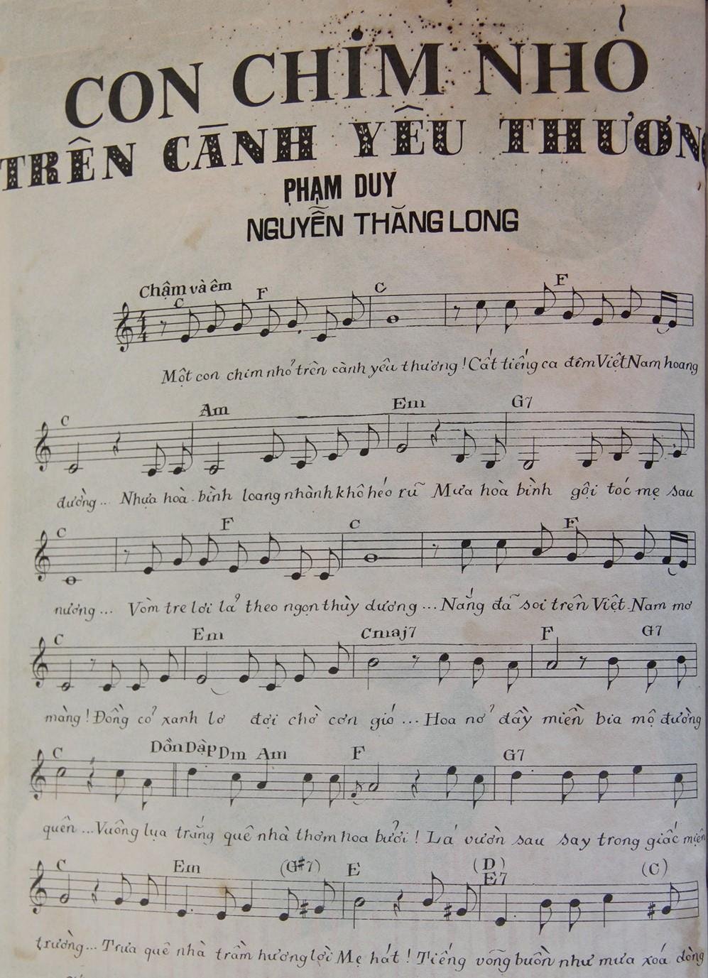 Sheet nhạc Con Chim Nhỏ Trên Cành Yêu Thương